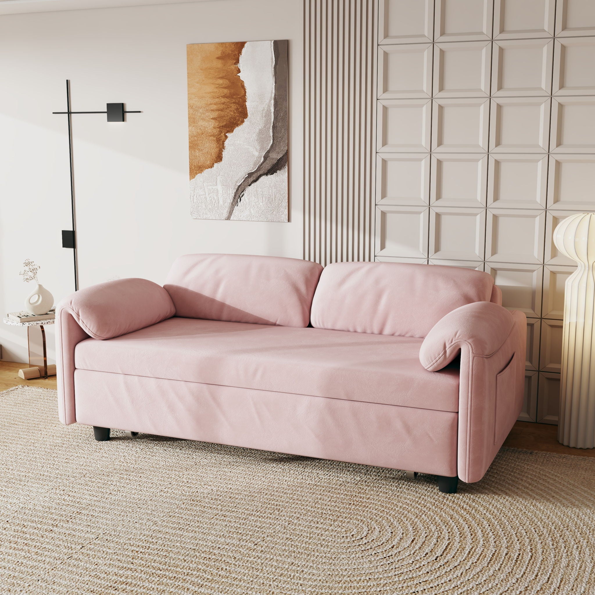 Sofa, Dual Purpose Lounge With Retractable Queen Size Bed by HouseOfZazla