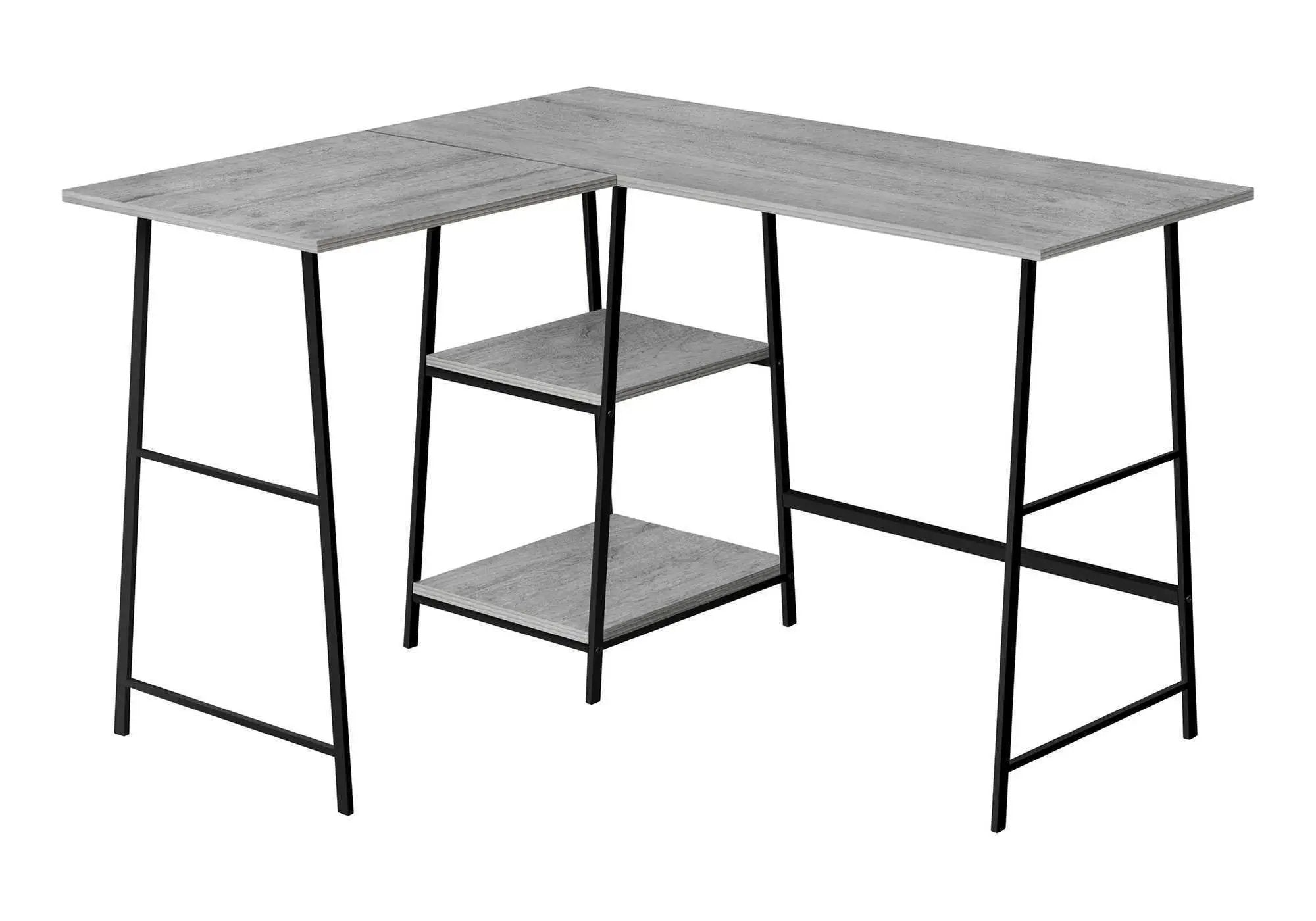 L-Shape Corner Computer Desk with Storage Shelves by HouseOfZazla