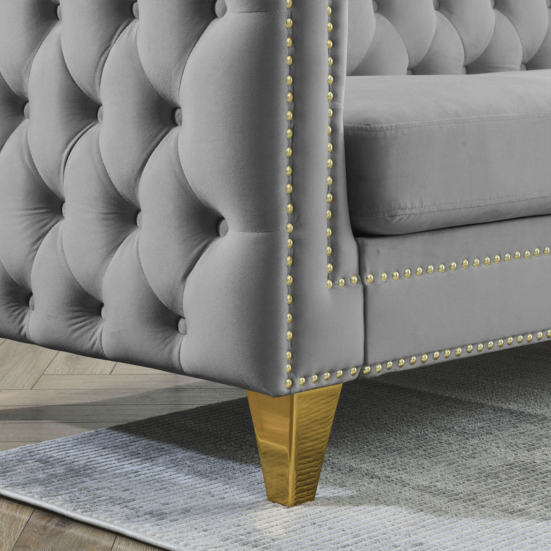 L-Shaped Corner Sofa, 5 Seater Sectional With Tufted Design by HouseOfZazla