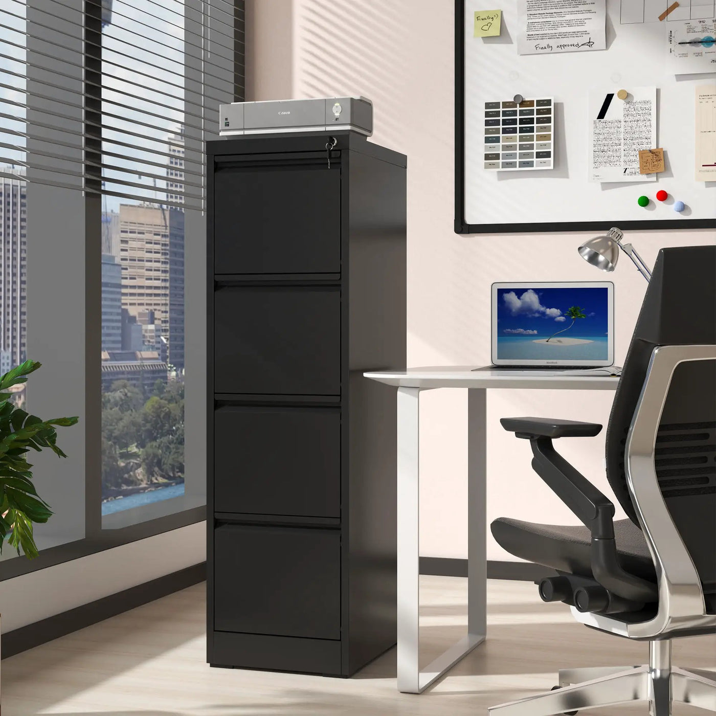 Steel Drawer Vertical File Cabinet With Lock For A4 Legal / Letter Size by HouseOfZazla