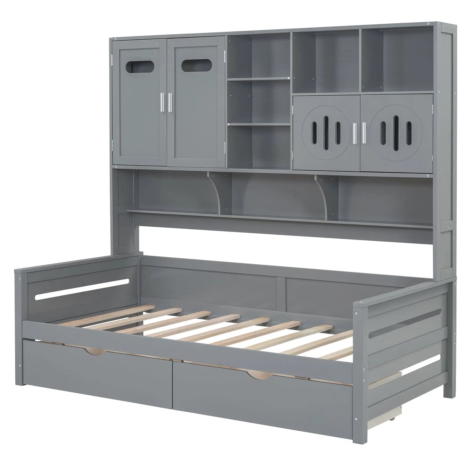Daybed With All-In-One Cabinet And Shelf by HouseOfZazla