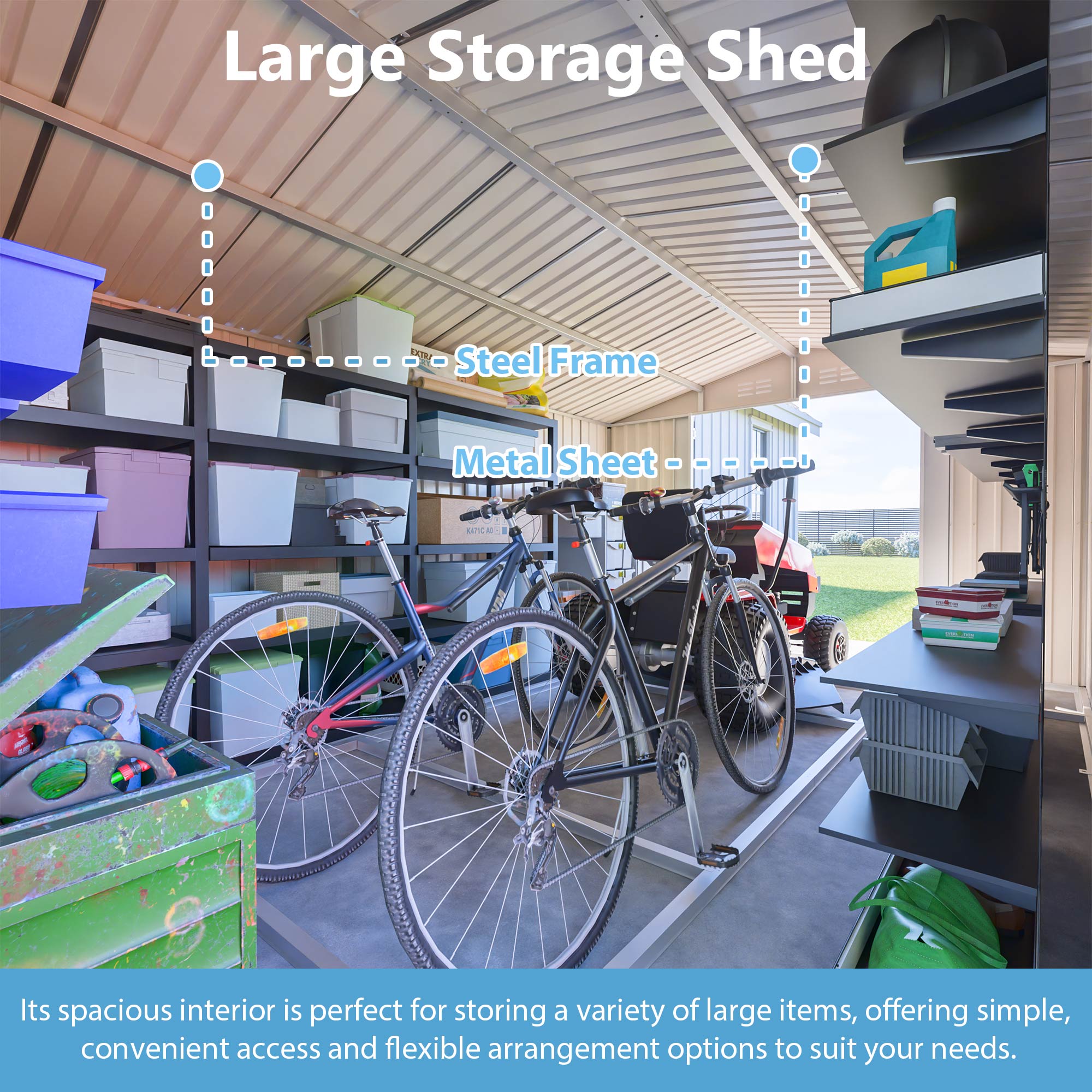 10x14 Ft Outdoor Metal Storage Shed by HouseOfZazla
