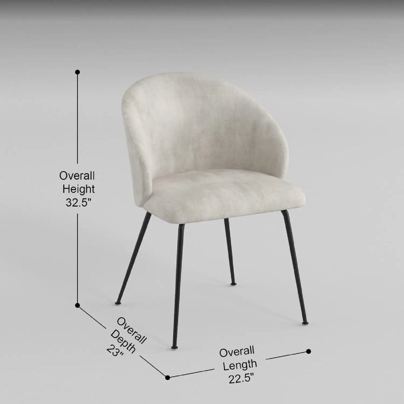Velvet Upholstery Side Chairs 2 Piece Set With Metal Legs Modern Home Furniture - Beige by Unique Piece Furniture