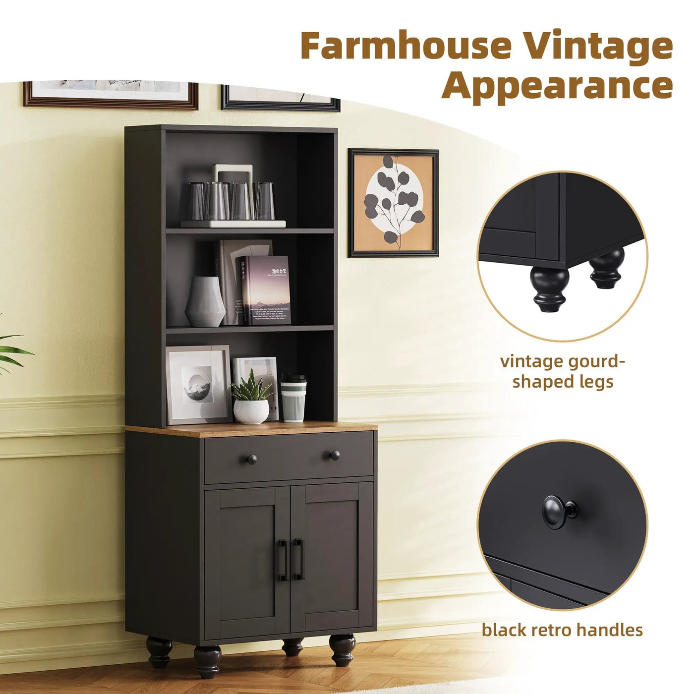 On-Trend Farmhouse Storage Cabinet with Adjustable Shelves by HouseOfZazla
