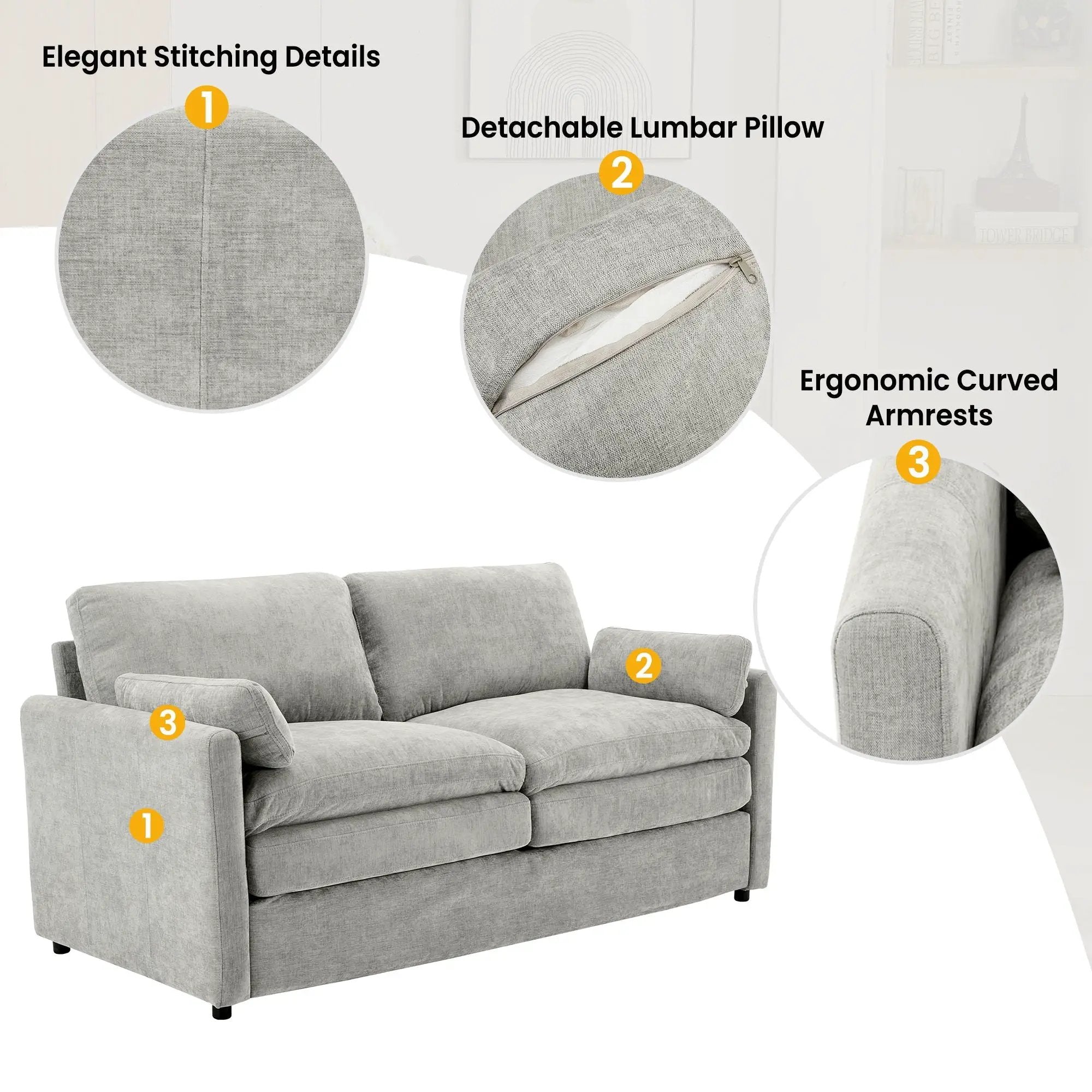 Cozy Upholstered Sofa Set For Living Room by Unique Piece Furniture