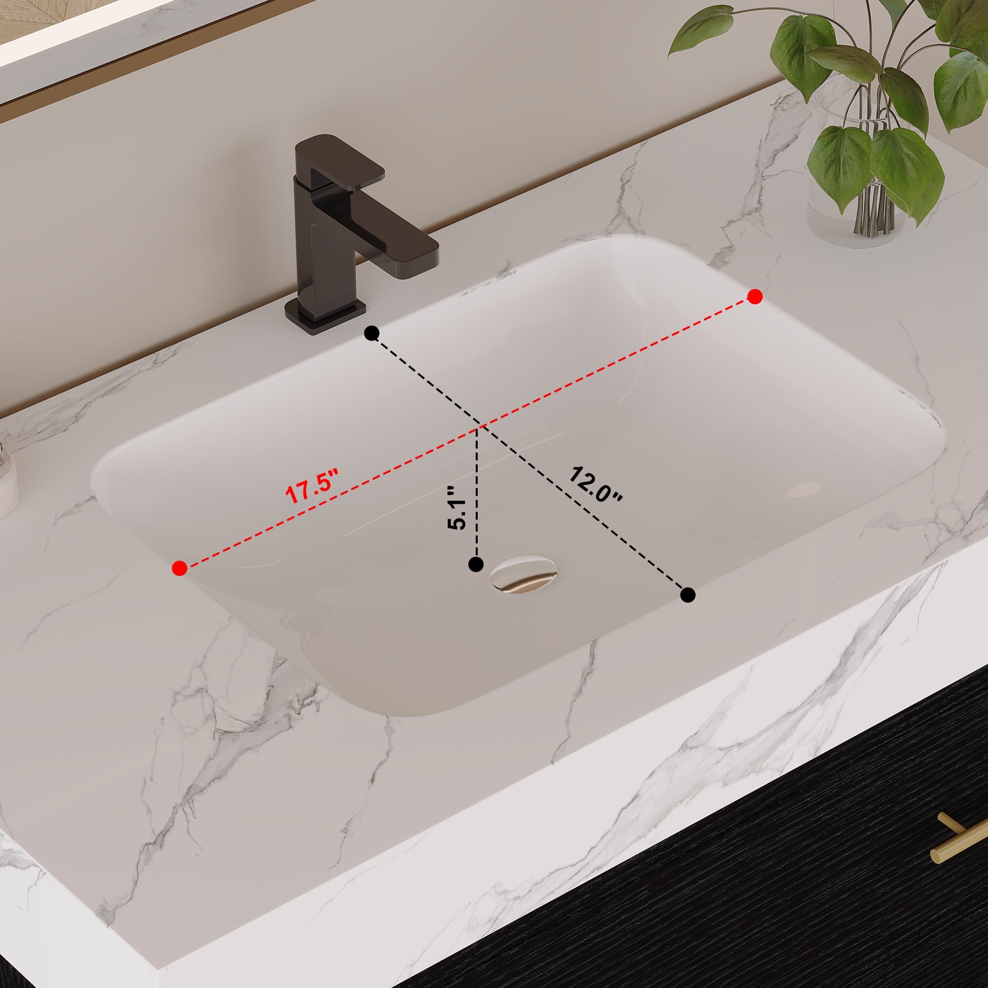36" Artificial Stone Bathroom Vanity with Ceramic Sink by HouseOfZazla
