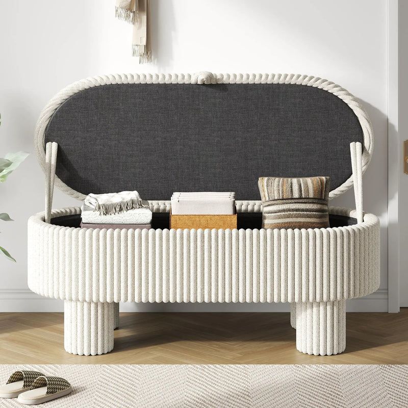 Storage Ottoman Upholstered Bench With Lift-Top Storage by HouseOfZazla