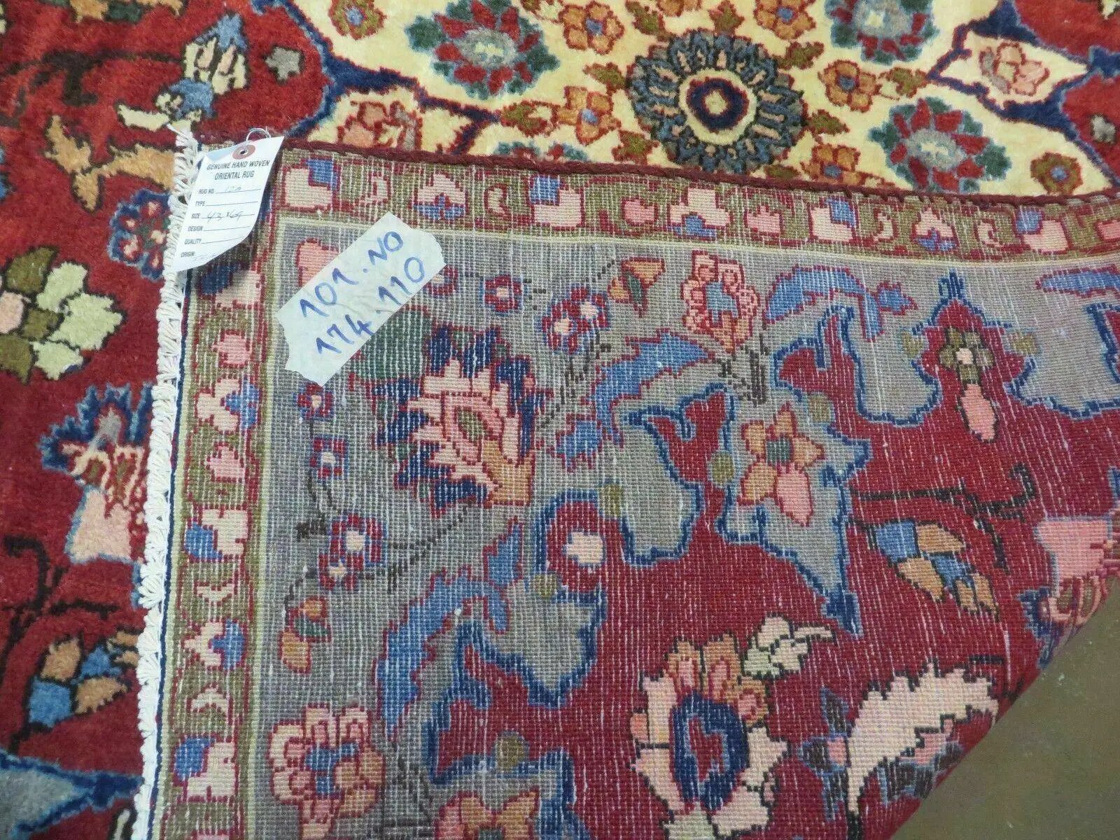 4' X 6' Antique Handmade India Floral Oriental Wool Rug Vegetable Dyes #120 by Jewel Rugs
