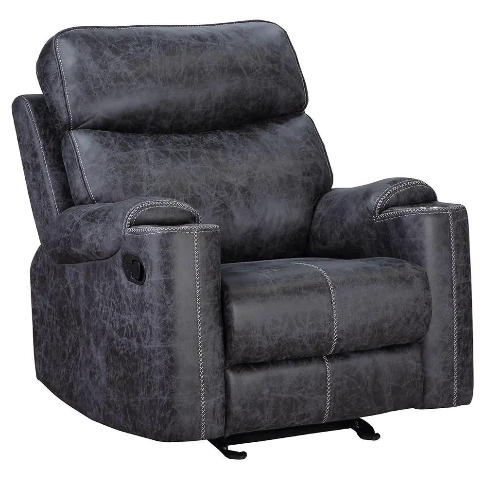 Hirah - Motion Glider Recliner - Dark Gray Polish Microfiber by Unique Piece Furniture