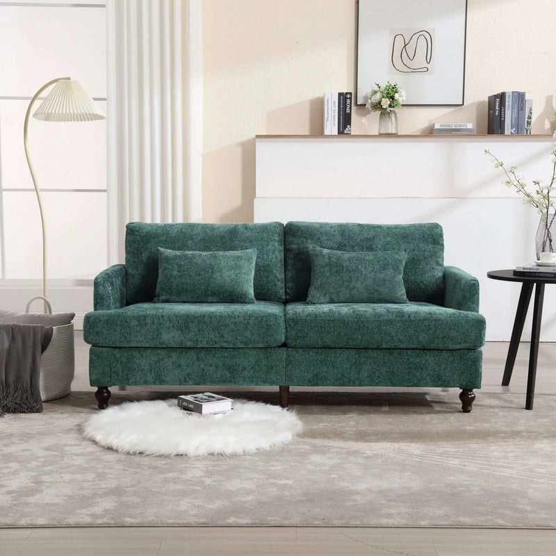 Mid Century Modern Fabric Loveseat Sofa, 2 Seat Upholstered Couch by Unique Piece Furniture