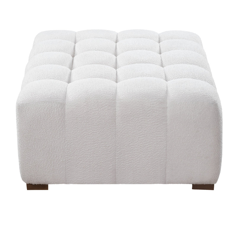 White Boucle Multipurpose Ottoman by HouseOfZazla