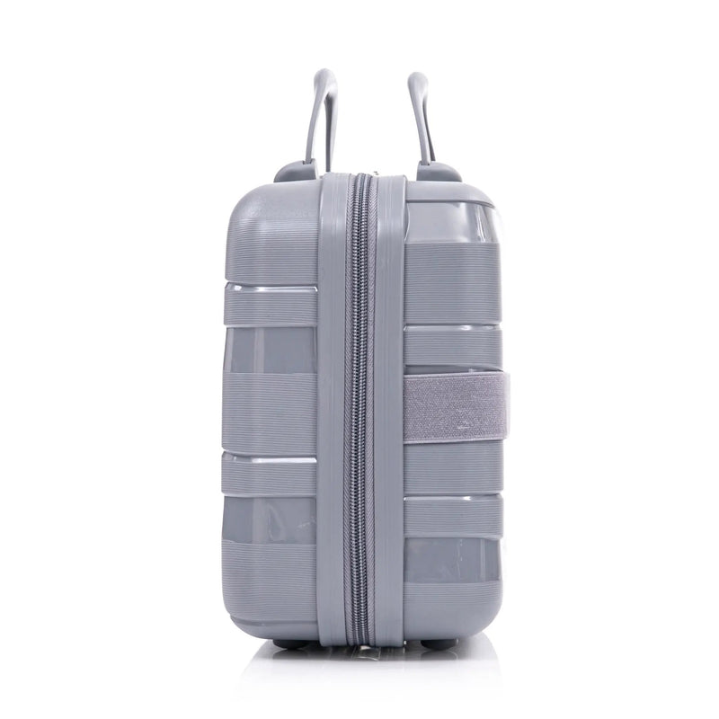 4-Piece PP Spinner Wheel Luggage Set with Cosmetic Case, Light Gray by HouseOfZazla