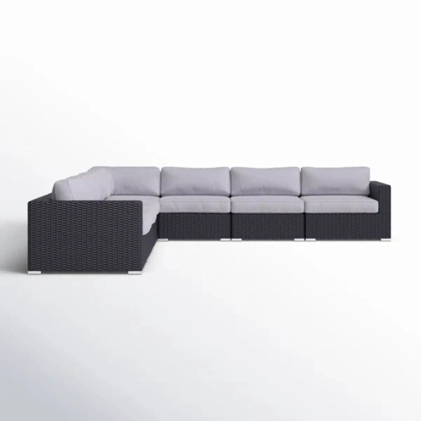 Luxurious Wicker Patio Sectional With Weather Resistant Sunbrella Cushions by HouseOfZazla