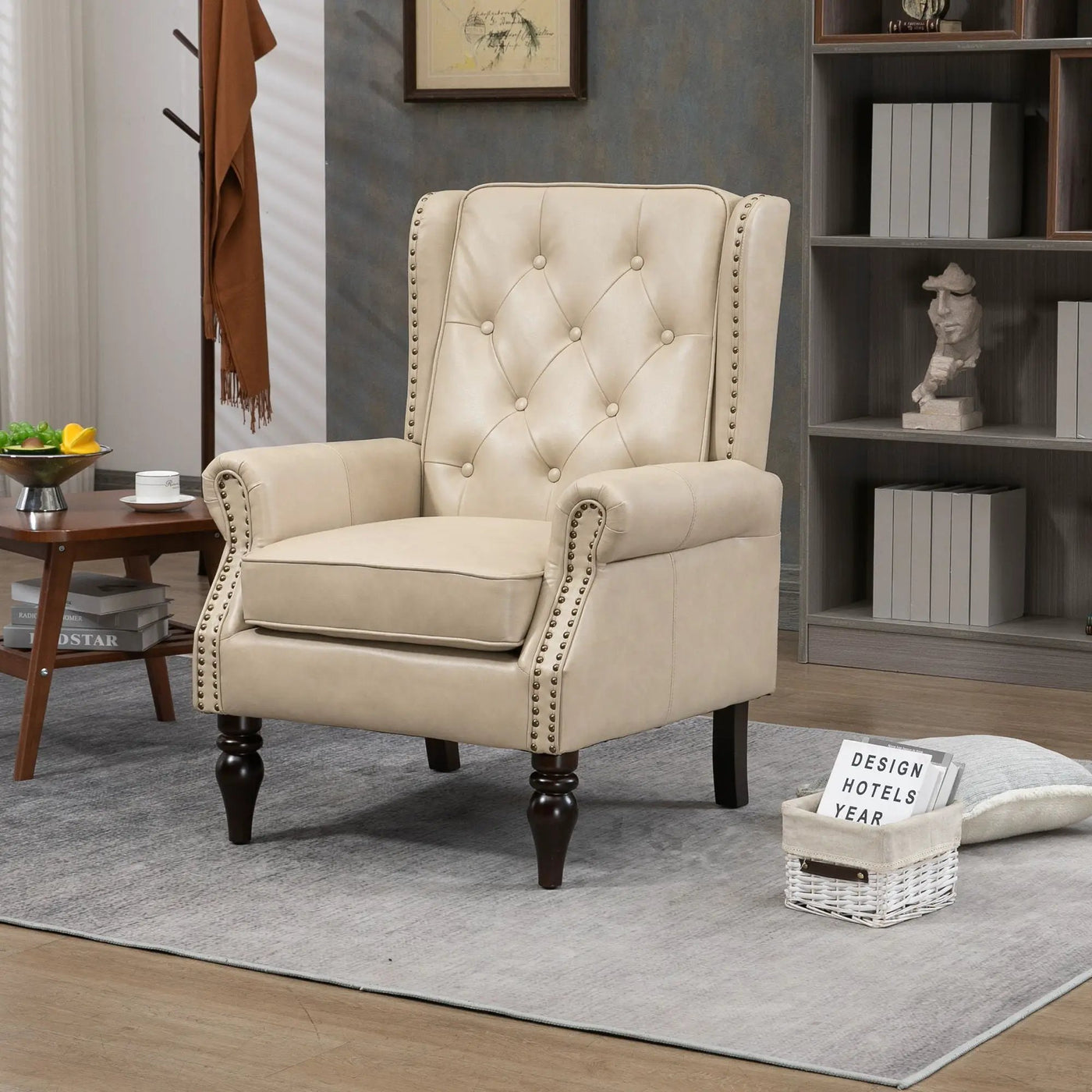 Modern Accent Armchair With Sturdy Wood Legs by Unique Piece Furniture