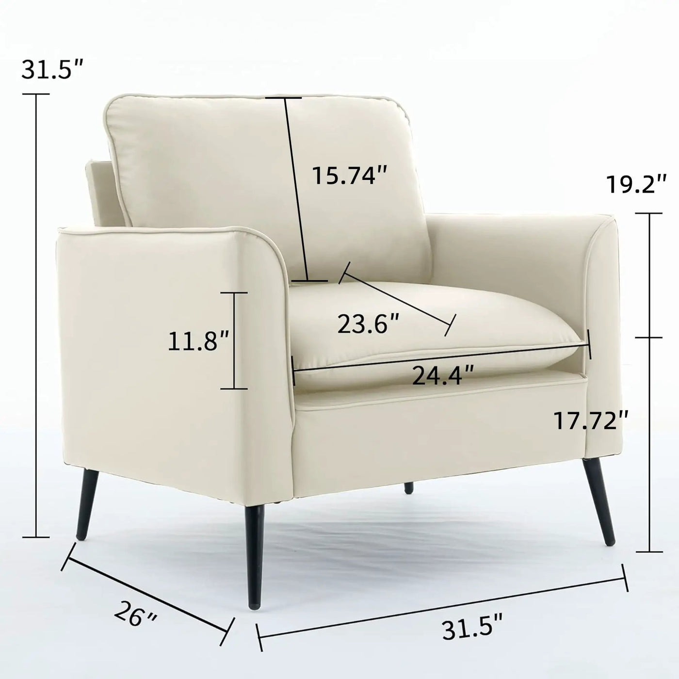 Nordic Retro Light Luxury Upholstered Sofa Chair by Unique Piece Furniture