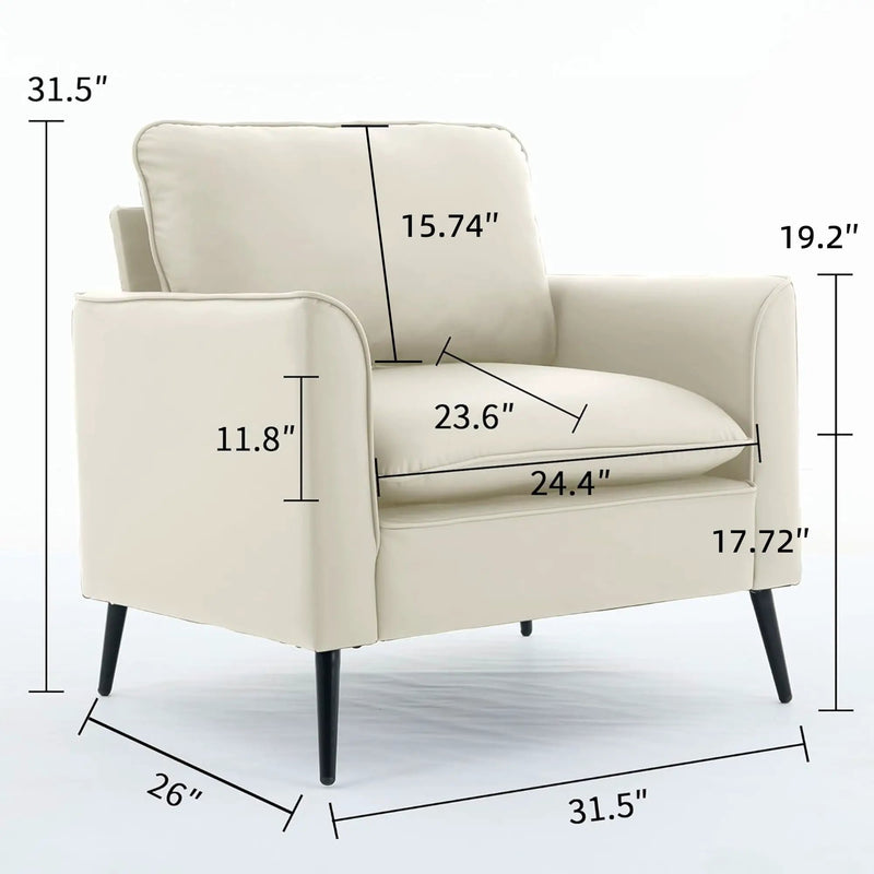 Nordic Retro Light Luxury Upholstered Sofa Chair by Unique Piece Furniture