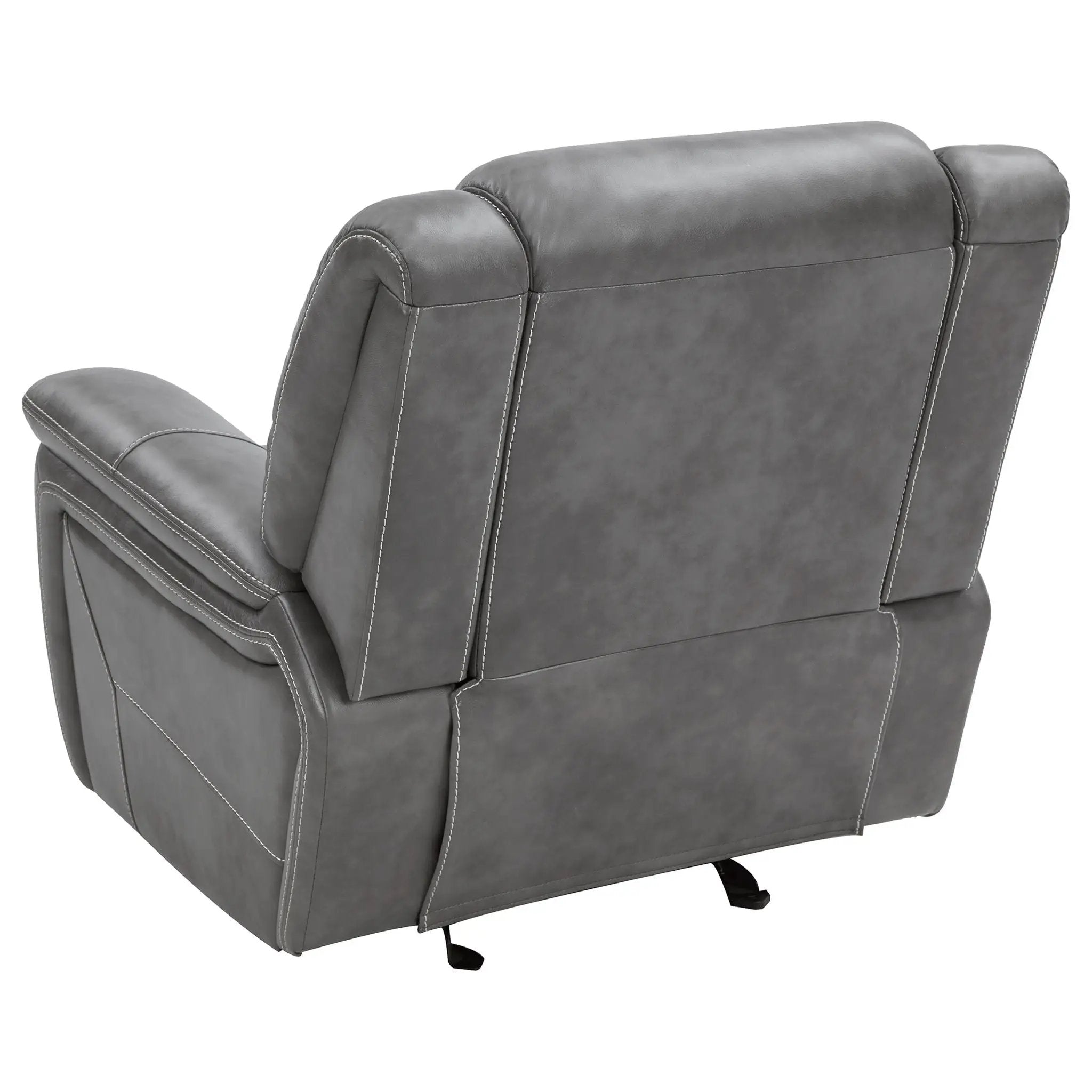 Conrad Upholstered Padded Arm Glider Recliner Grey by Unique Piece Furniture