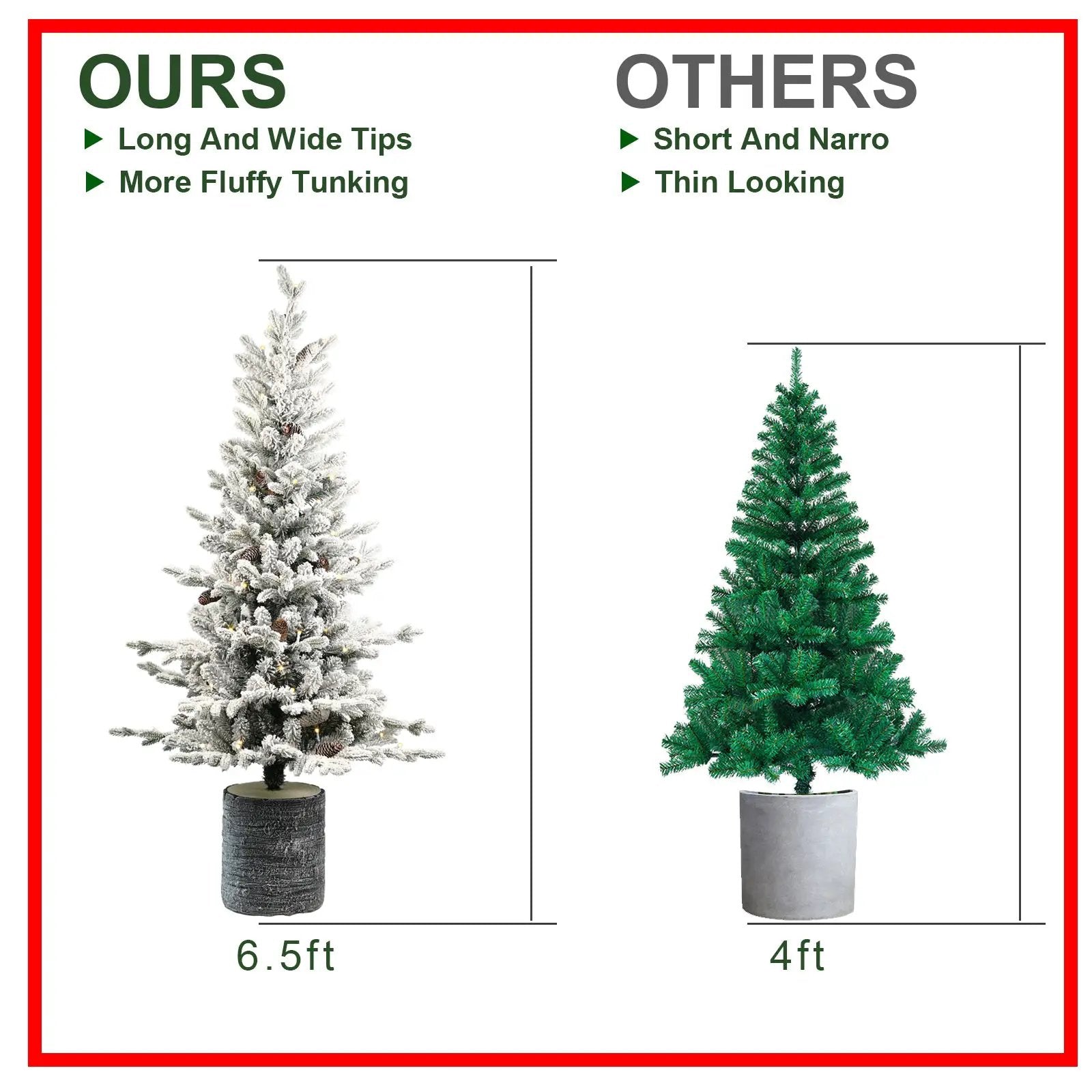 2FT Flocked Christmas Tree with Pot Base by HouseOfZazla