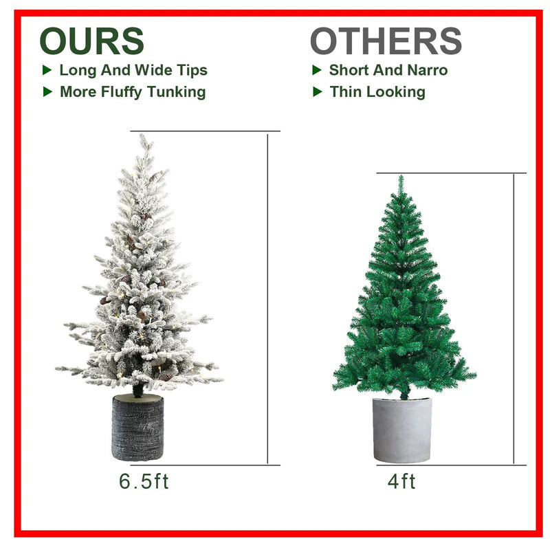2FT Flocked Christmas Tree with Pot Base by HouseOfZazla
