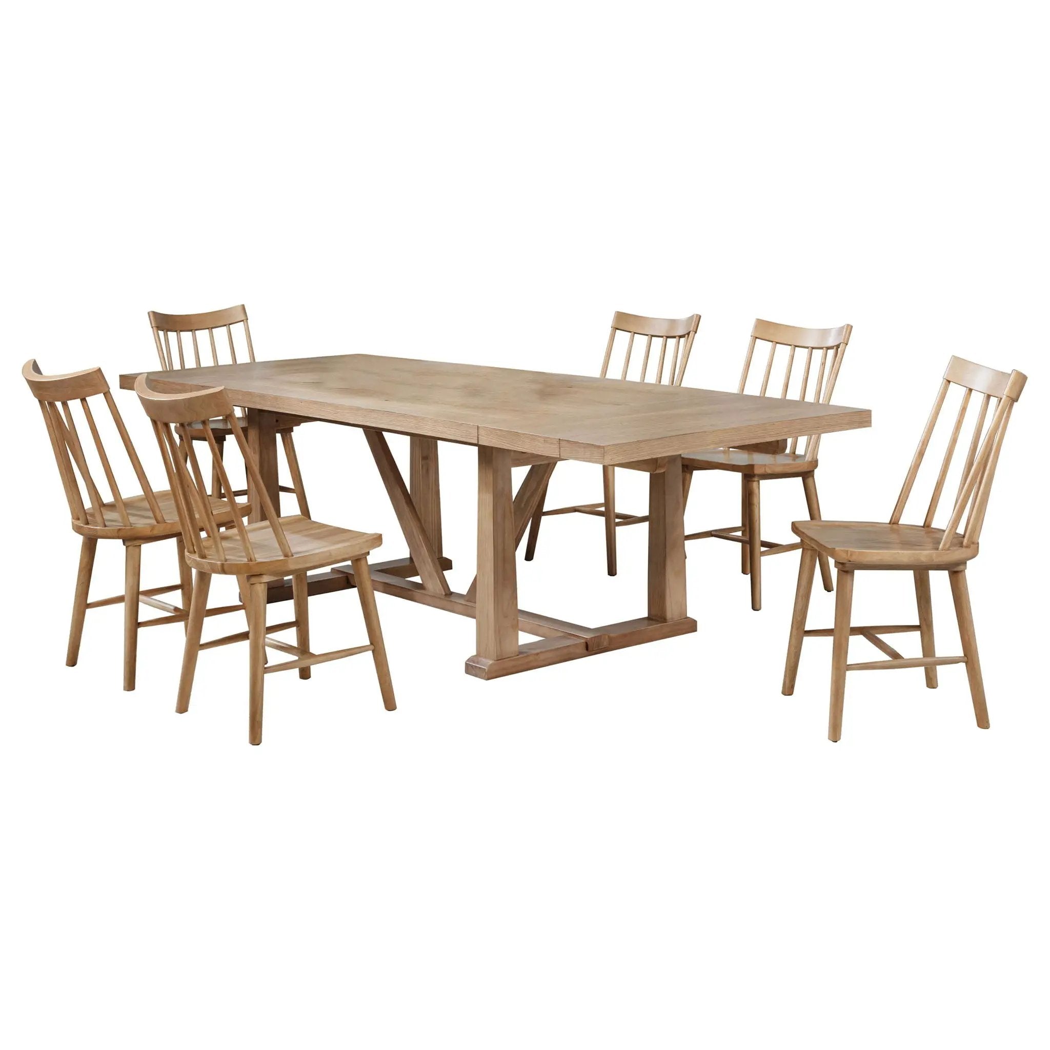 Middleton 7-piece Extension Leaf Dining Set Natural Brown by Unique Piece Furniture
