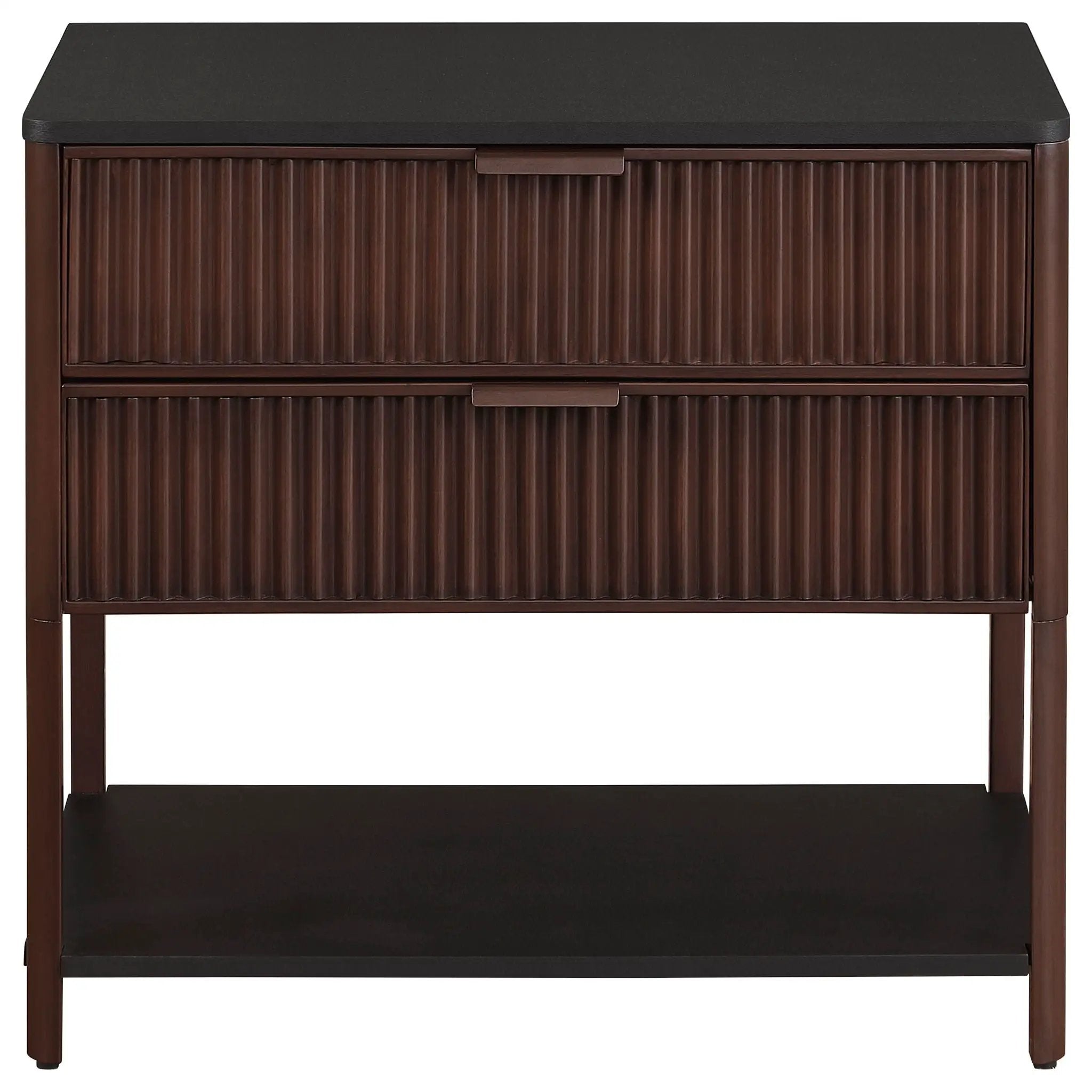 Zimmerlee 2-drawer Side Table with Shelf Rust Brown by Unique Piece Furniture