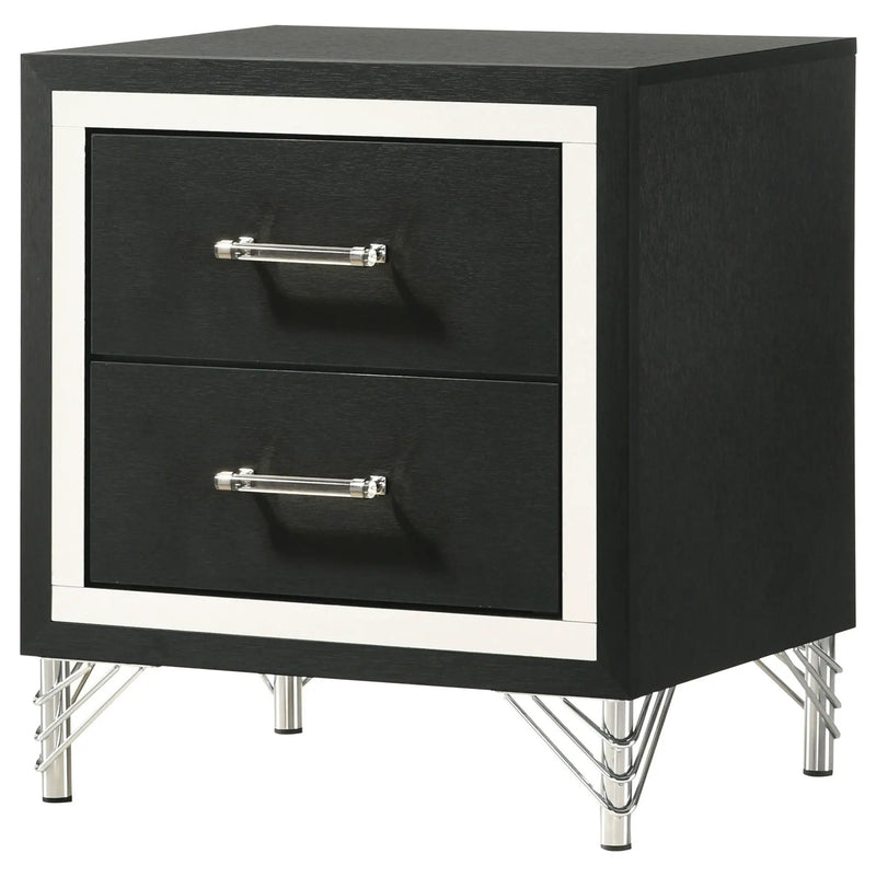 Lucia 2-drawer Nightstand Bedside Table Black by Unique Piece Furniture