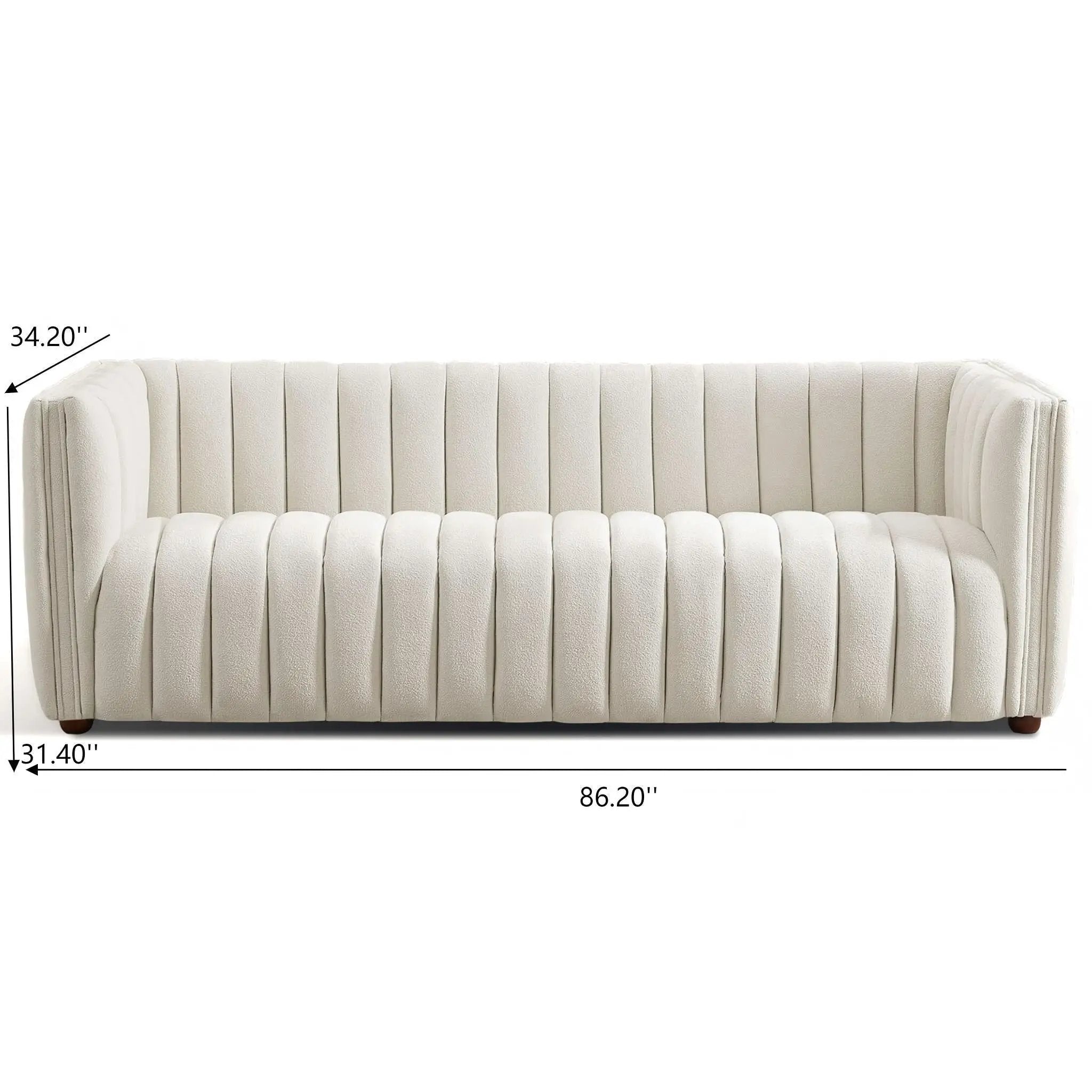 April - Mid-Century Modern Luxury Tight Back Boucle Couch by HouseOfZazla