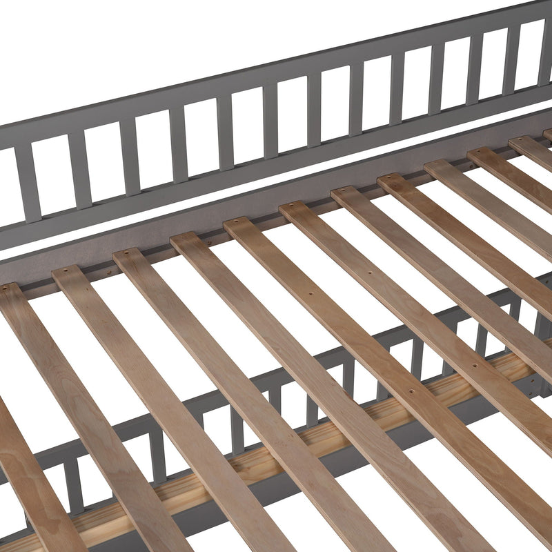 Low Bunk Bed With Slide, Fence And Ladder