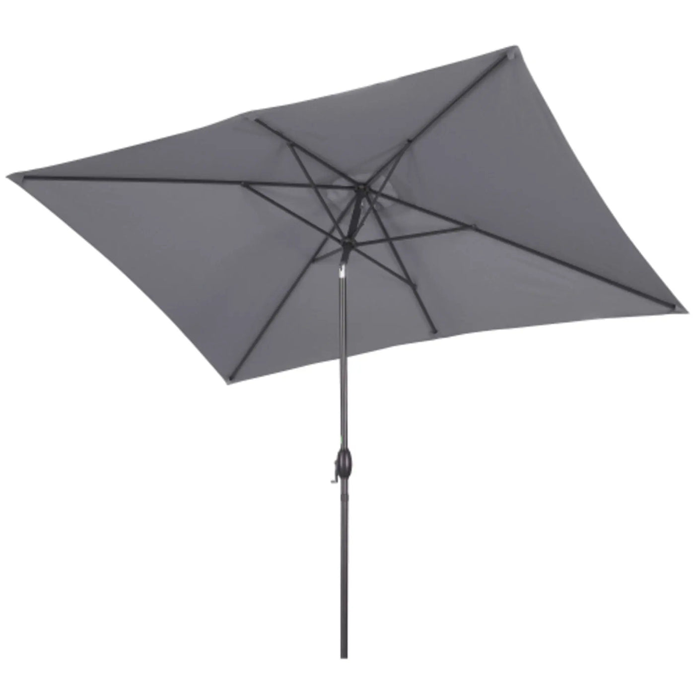 Rectangular Patio Umbrella With Crank Tilt, Polyester UV-Resistant Canopy by HouseOfZazla