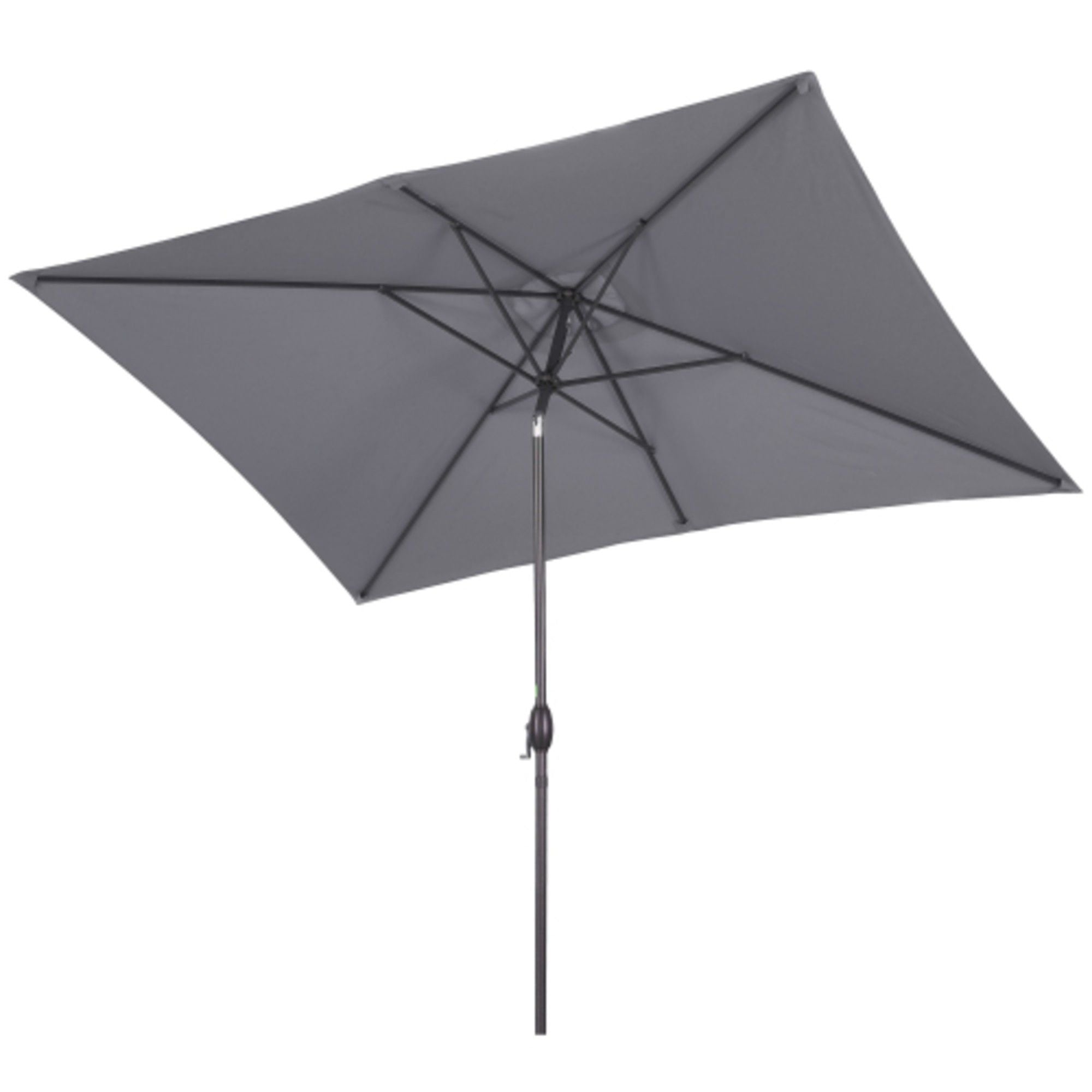 Rectangular Patio Umbrella With Crank Tilt, Polyester UV-Resistant Canopy by HouseOfZazla