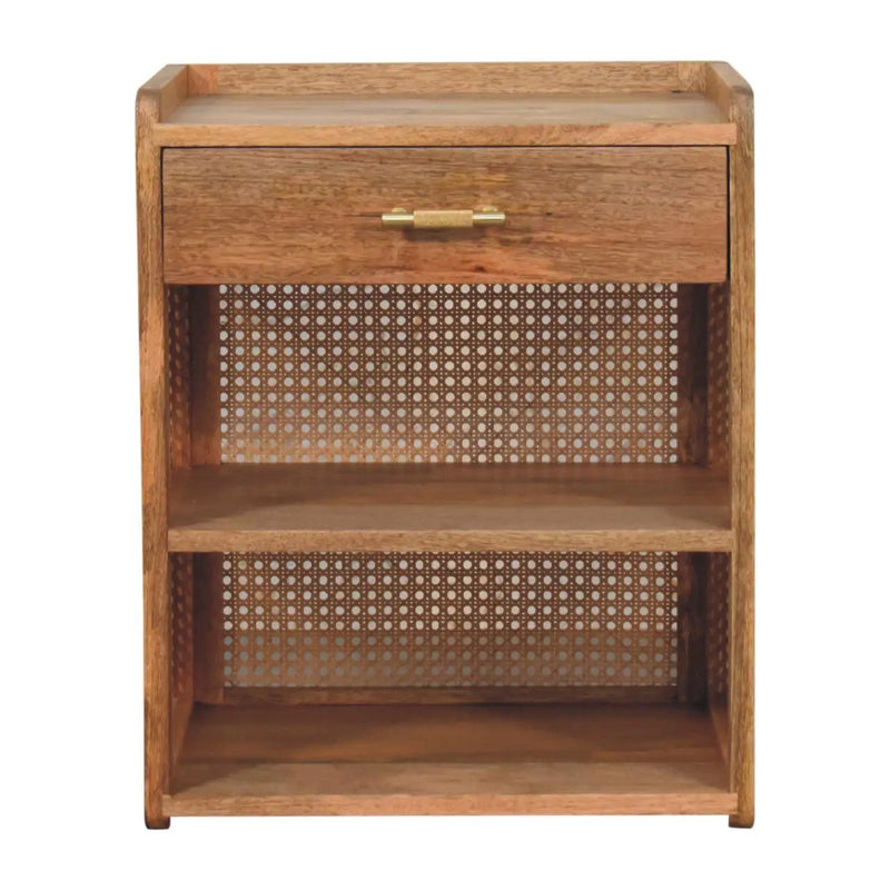 Larissa - T Bar Open Bedside Table - Oak by Unique Piece Furniture