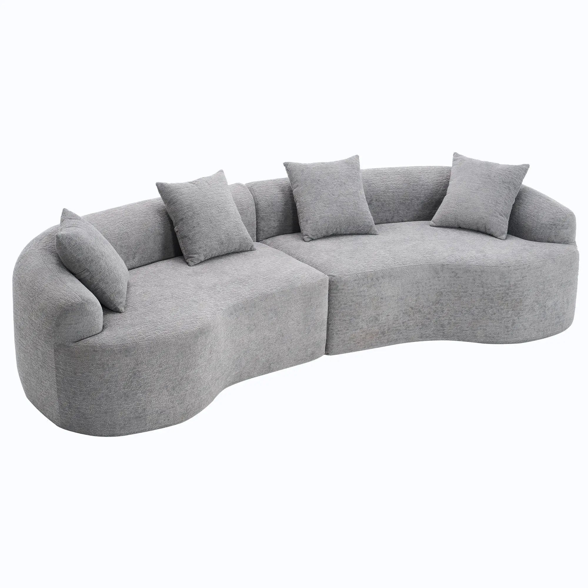 4 Seater Sofa With Fabric, 30D, 60 Hardness Full Sponge, 4 Pillow For Living Room, Home Furniture Sleeper Sectional Sofa For Apartment by HouseOfZazla