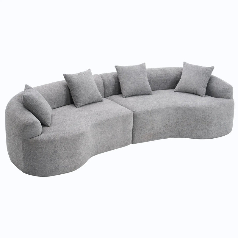 4 Seater Sofa With Fabric, 30D, 60 Hardness Full Sponge, 4 Pillow For Living Room, Home Furniture Sleeper Sectional Sofa For Apartment by HouseOfZazla