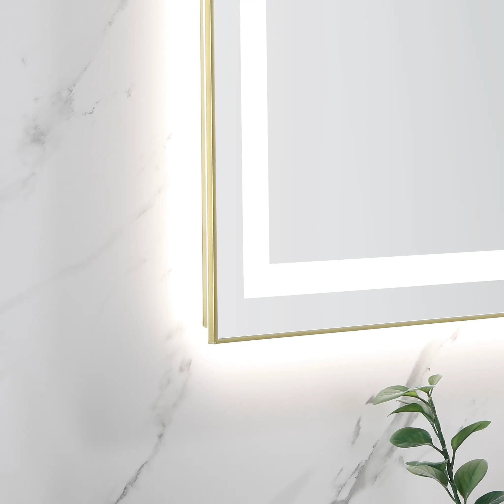 48" x 32" LED Bathroom Mirror with Front and Backlight by HouseOfZazla