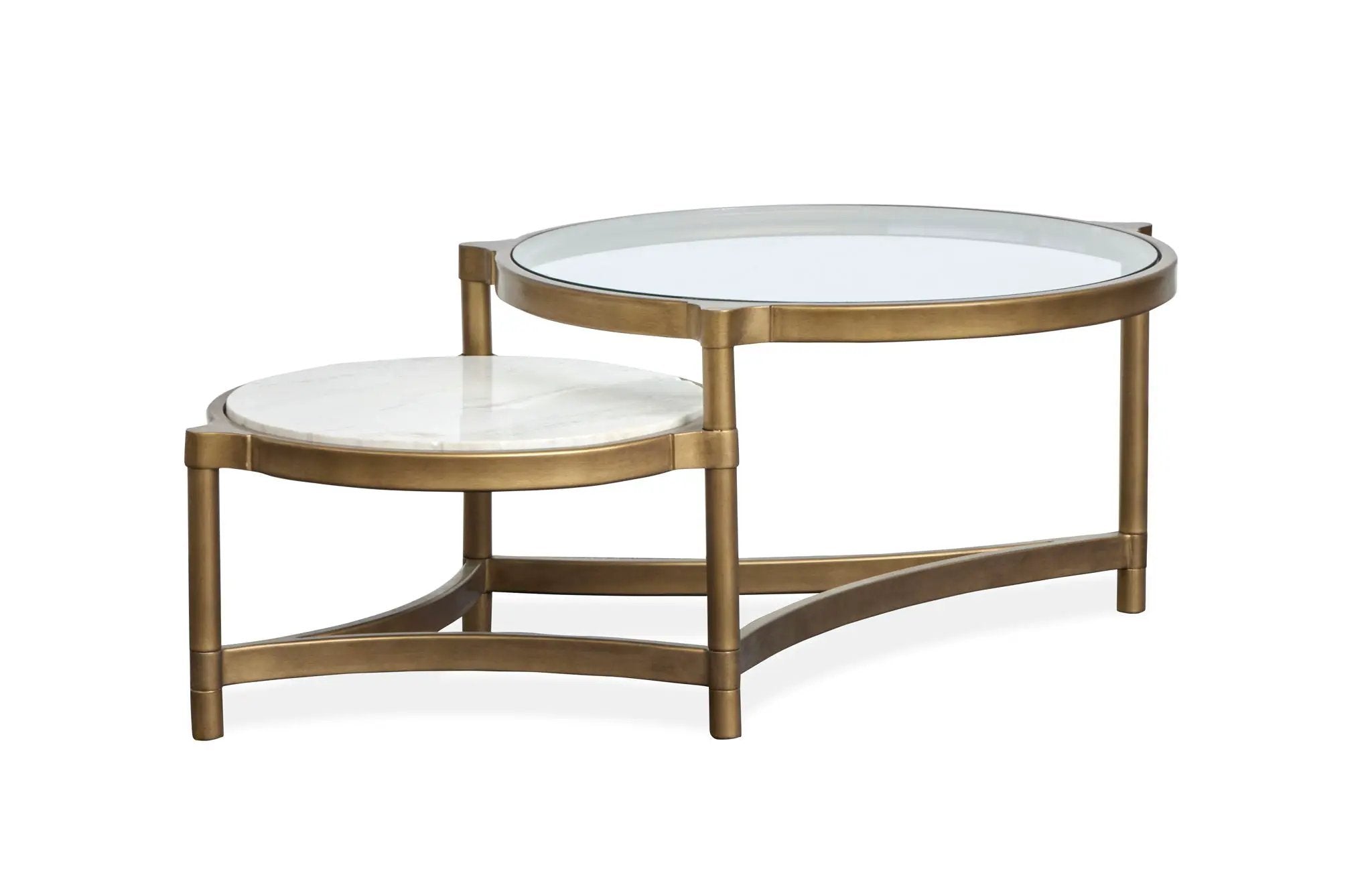 Cassidy - Shaped Cocktail Table - Aged Brass And Volakas Classic by Unique Piece Furniture
