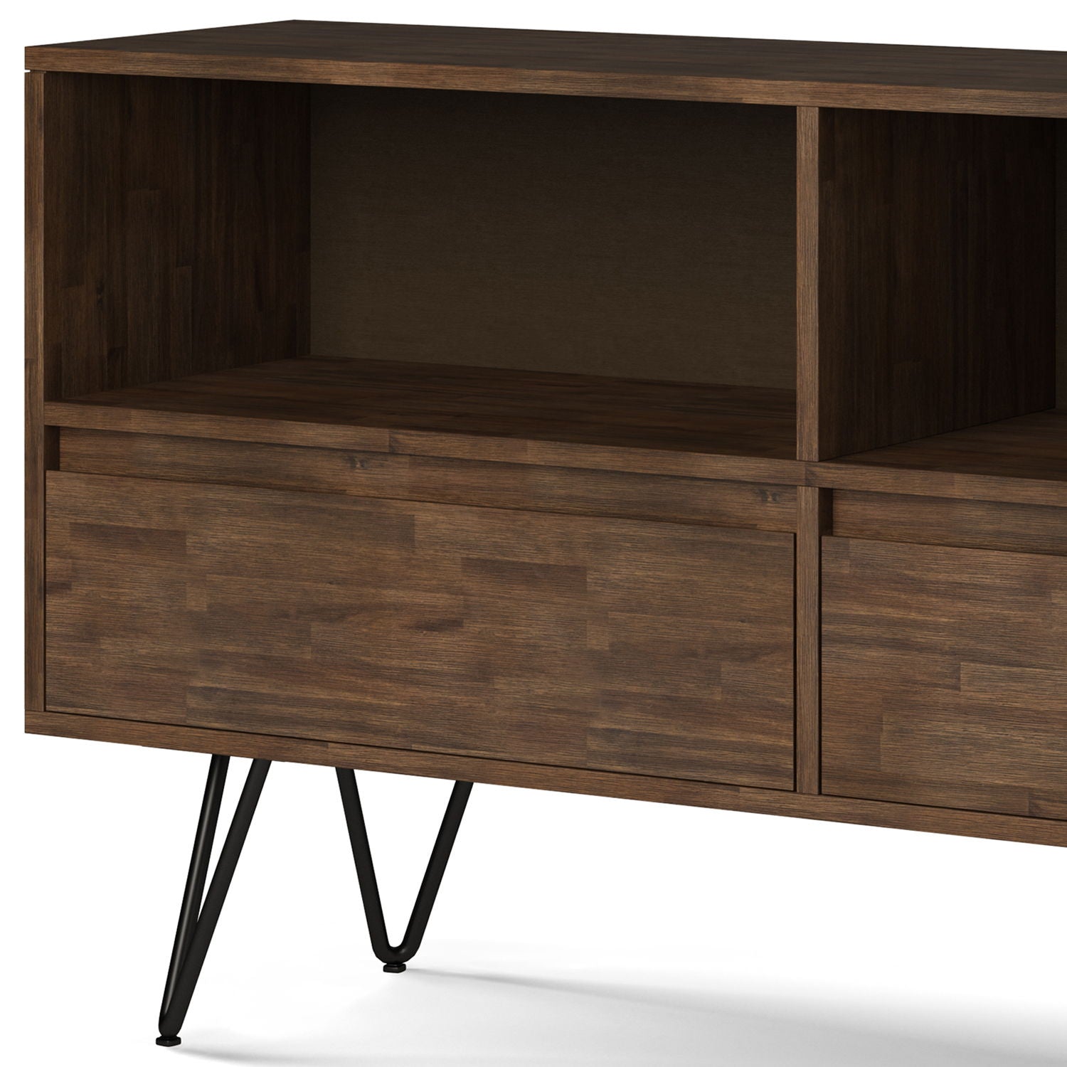 Chase - Low Bookcase - Rustic Natural Aged Brown by HouseOfZazla