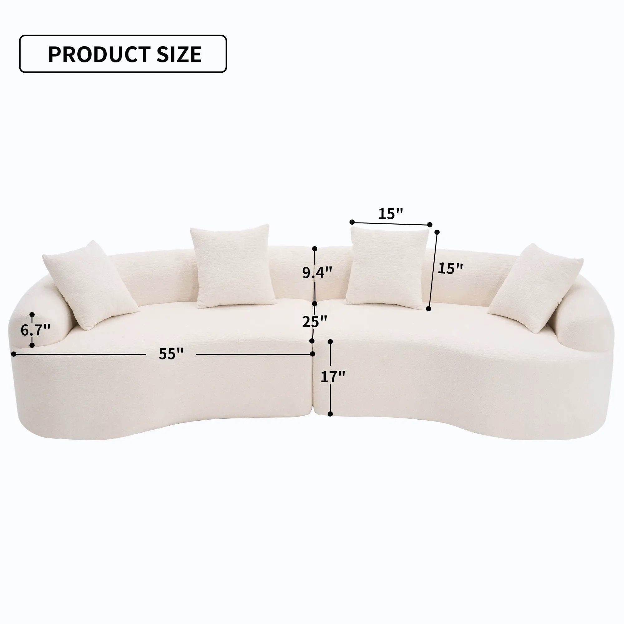 4 Seater Sofa With Fabric, 30D, 60 Hardness Full Sponge, 4 Pillow For Living Room, Home Furniture Sleeper Sectional Sofa For Apartment by Unique Piece Furniture