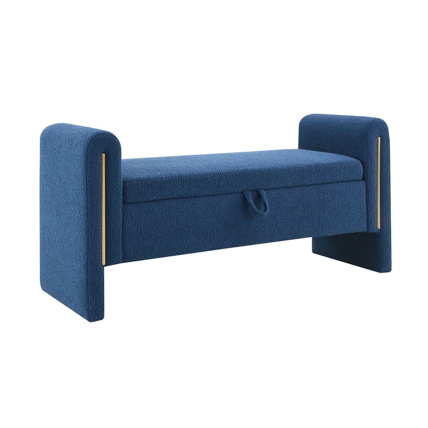 Modern Teddy Upholstered Large Bed End Bench With Arms And Storage by Unique Piece Furniture