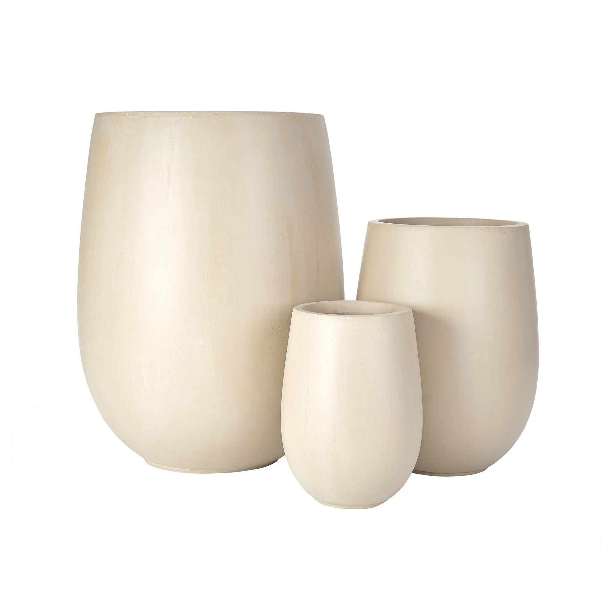 U_STYLE Lightweight Round MGO Outdoor Planter Set - 3 Sizes by HouseOfZazla