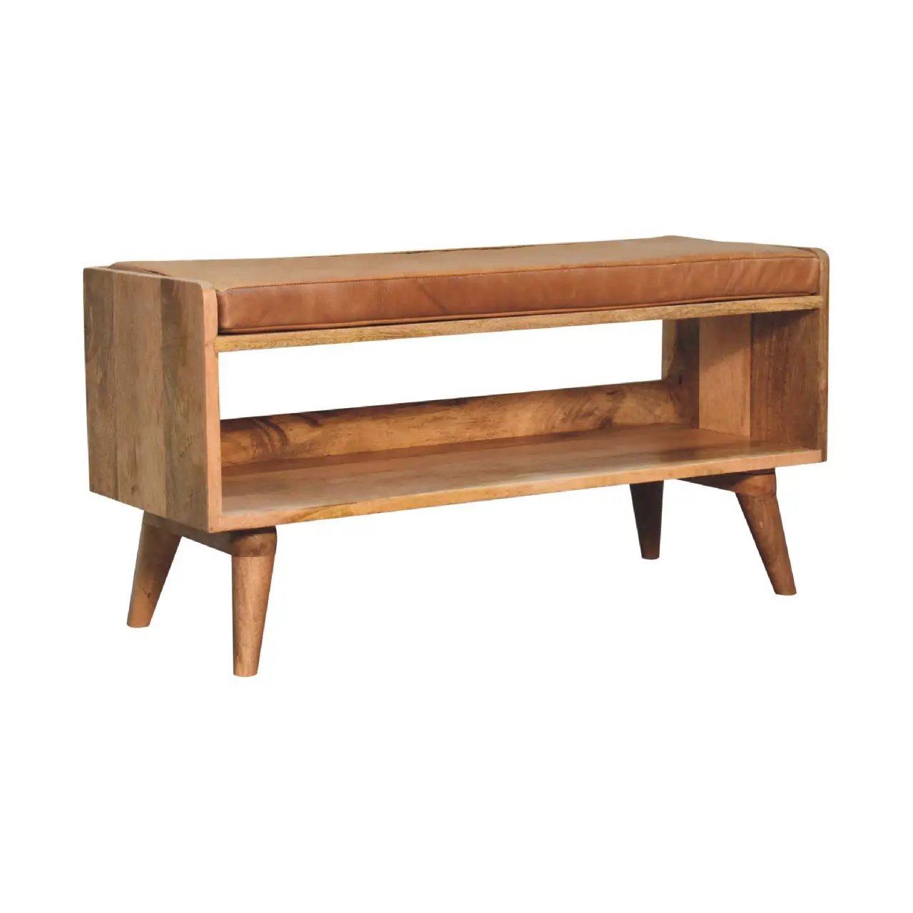 Solid Wood Bench With Upholstered Sea by Unique Piece Furniture