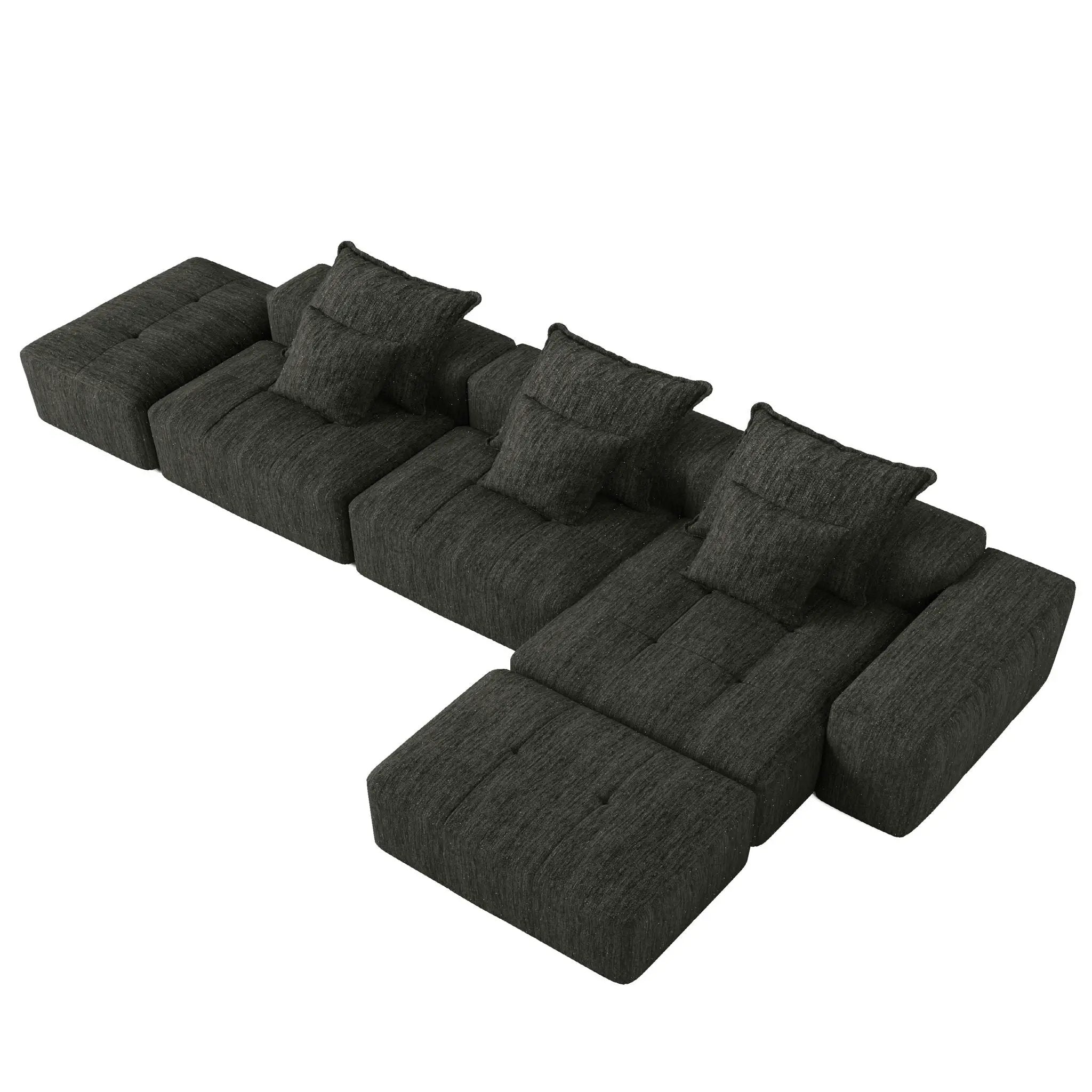 Modern Oversized DIY Combination Modular Sectional Sofa With Pillows by HouseOfZazla
