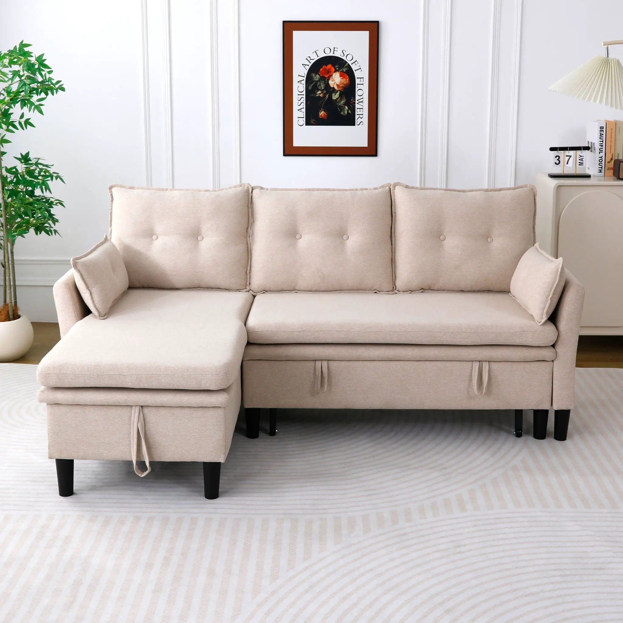 L-Shaped Reversible Chaise Sectional Sofa With Storage by Unique Piece Furniture