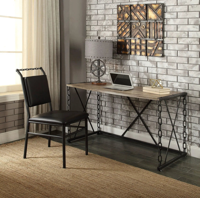 Jodie - Console Table - Rustic Oak / Antique Black by Unique Piece Furniture