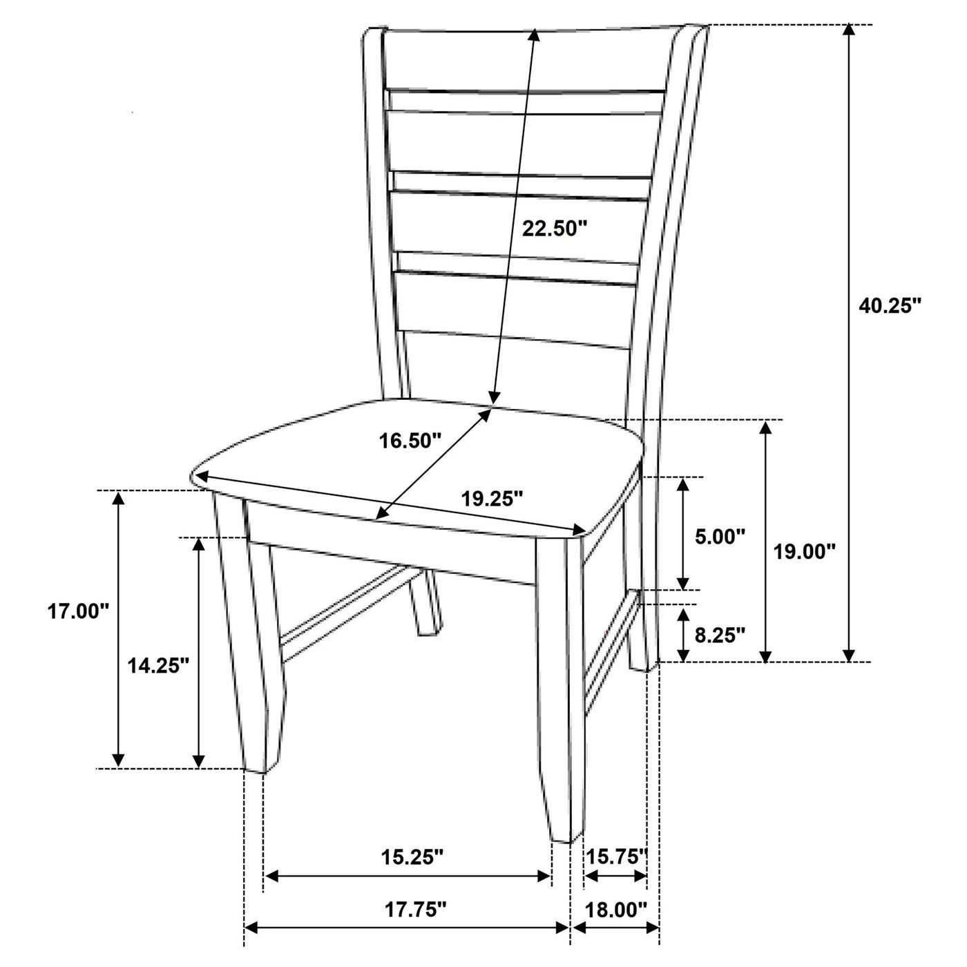 Padded Seat Side Chairs With Tapered Slats (Set of 2) by HouseOfZazla