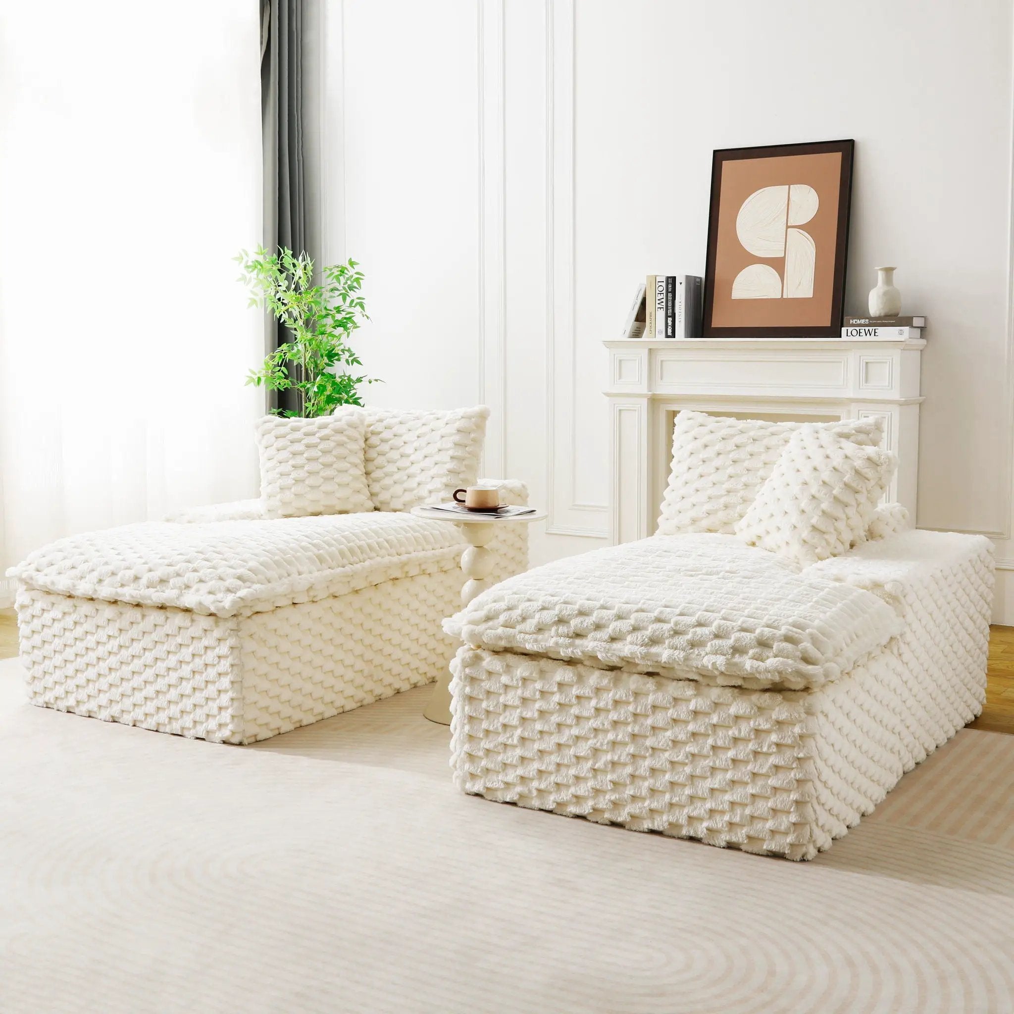 Double Chaise Lounge With Full Compressed Sponge by Unique Piece Furniture