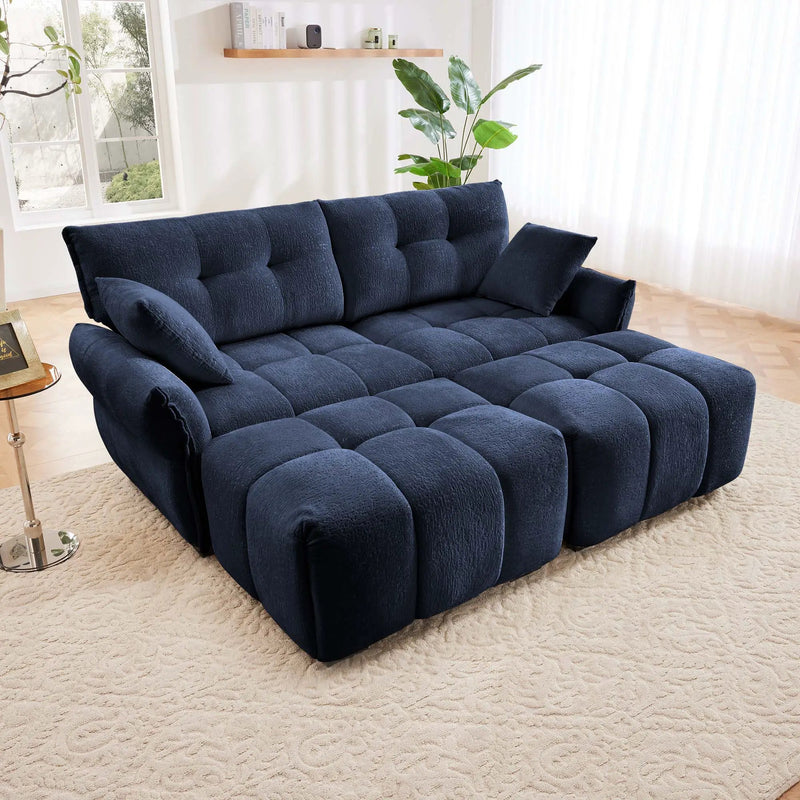 Sofa Set With Ottoman And Pillows, Textured, High Resilience Cushions by Unique Piece Furniture