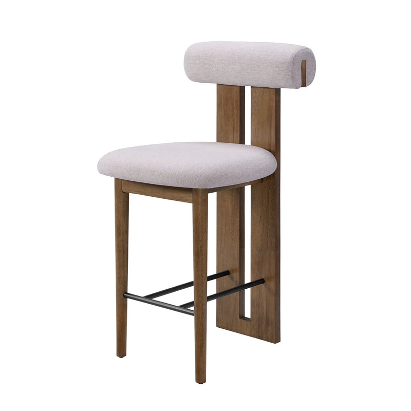 Renee Indoor Modern Split-Back Rubber Wood Counter Stool by HouseOfZazla