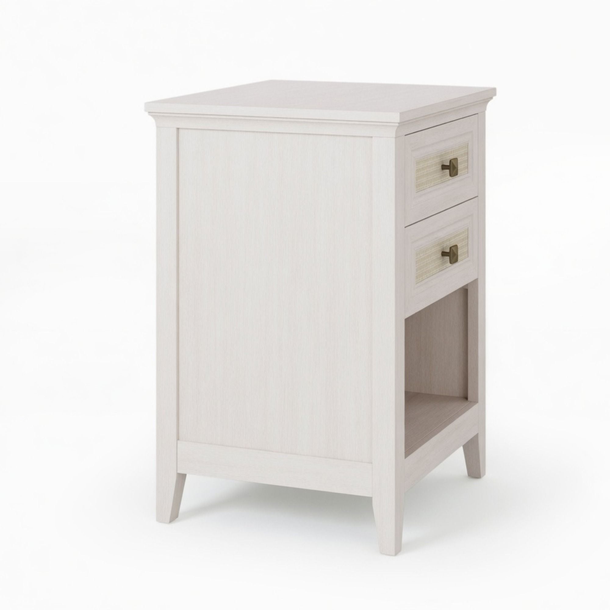 Nightstand With 2 Drawers & Shelf - White by HouseOfZazla