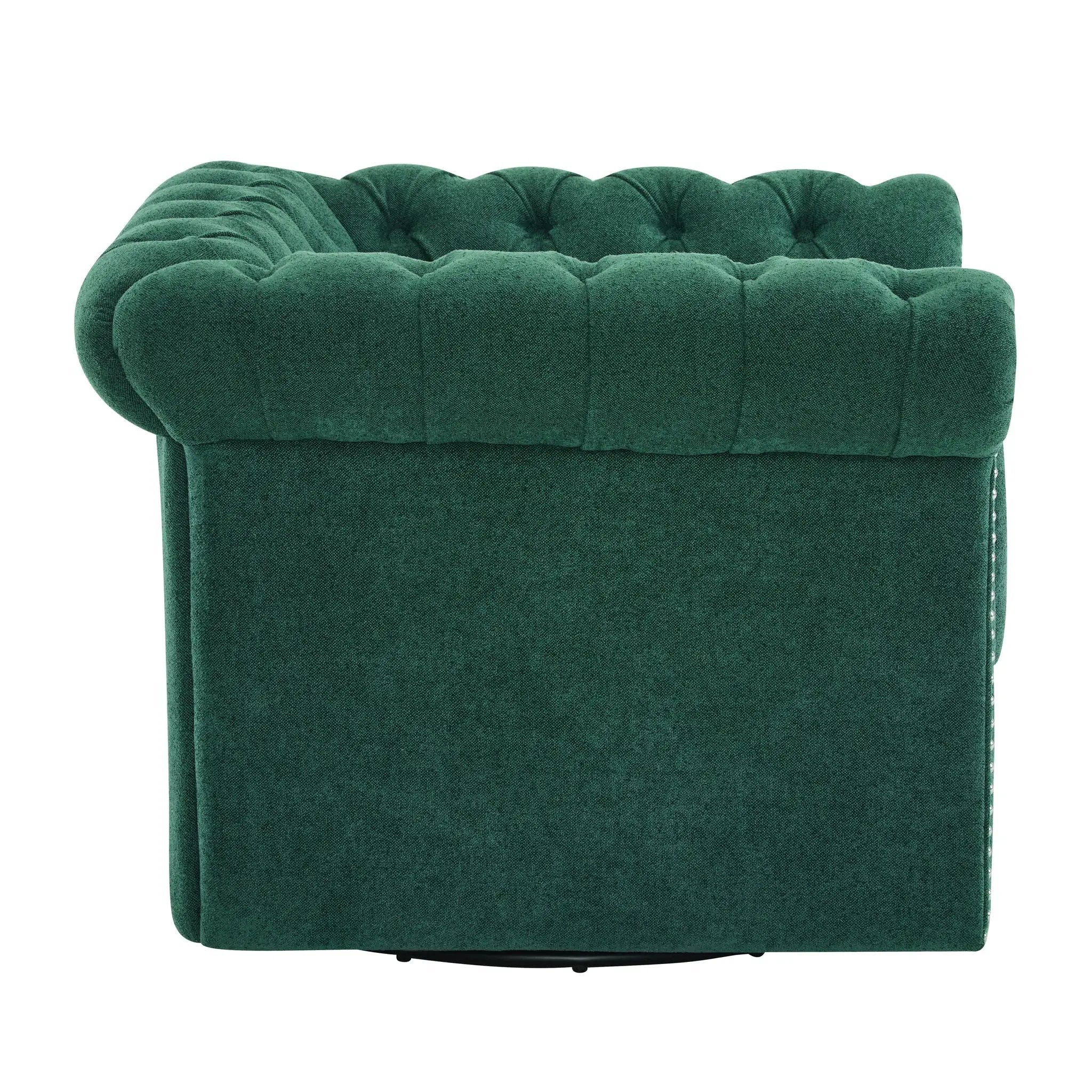 Chesterfield Style Swivel Club Chair With Button Tufted by HouseOfZazla
