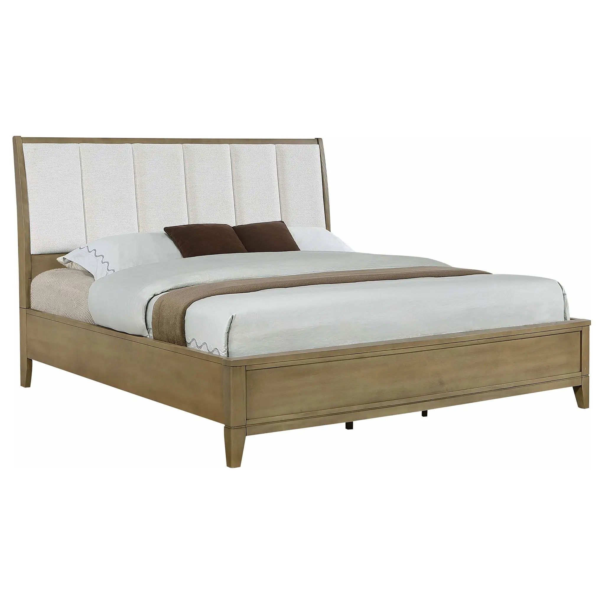 Granada Upholstered Eastern King Panel Bed Natural Pine by Unique Piece Furniture